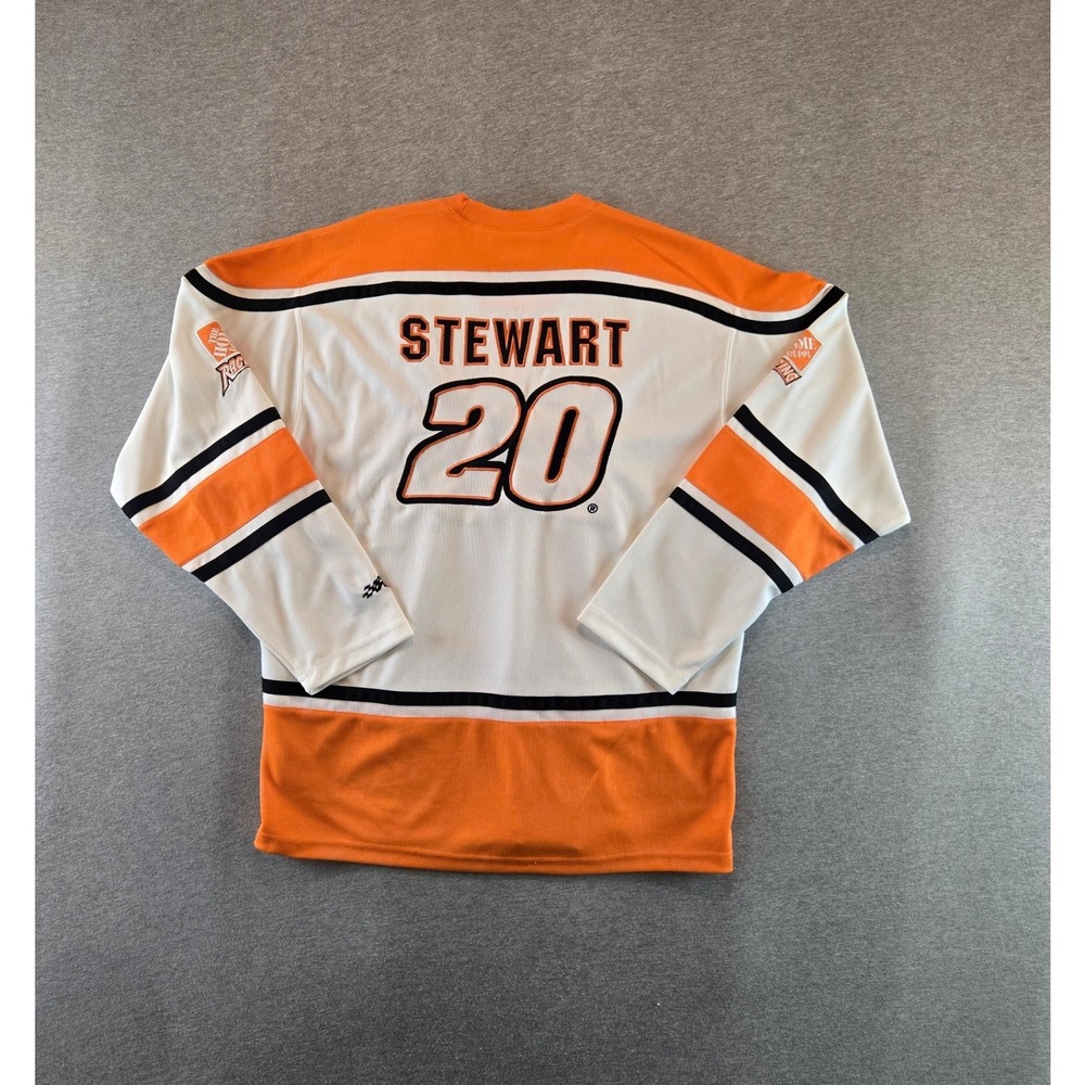 Winners Circle Racing Jersey Mens L White Orange Tony Stewart Vintage 90's Y2K